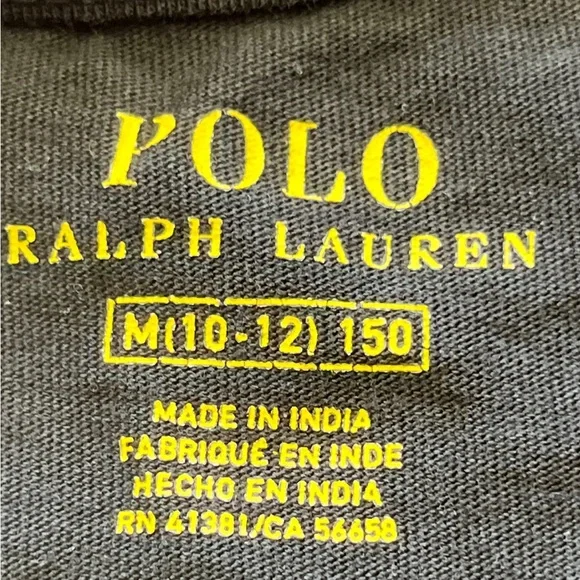 Polo Ralph Lauren Black Shirt Sleeve T Shirt Size M (10-12) - Picture 7 of 7
